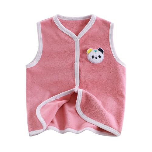 Kids Fleece Lined Vest - Toddler Boys Girls Graphic Print Cute Clothes Button Down Sleeveless Jacket Thick Warm Outwear