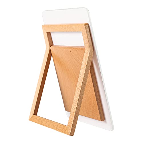 Desktop Glass Whiteboard With Reversable Wood Stand, Tabletop Small Portable Dry Erase White Board Easel, Reusable Desk Notepad 9.5"X6.7" For Office, Home, School, Marker&Eraser Included, Yeoux* #TOP1