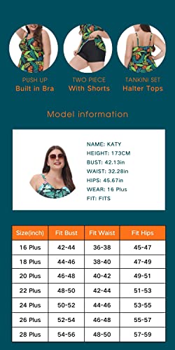 Womens Plus Size Maternity Tankini Tank Tops With Boyshorts Tummy Control Green 28W 7X #TOP5