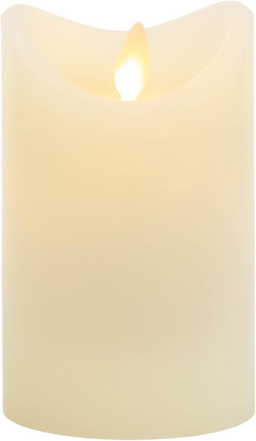 Ganz Home Décor LED Flameless Wax Pillar Candle Ivory with Built in Timer (3"x5")