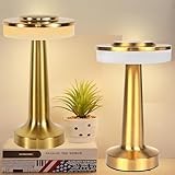 TPOUIDD Paquete de 2 Lámpara de Escritorio Inalámbrica Portátil,Lampara de Mesa Recargable con Sensor Táctil,...