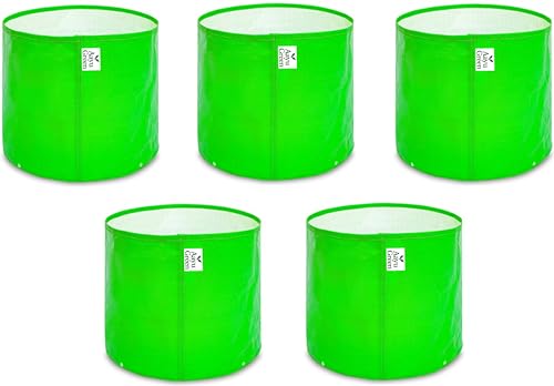 Image of Grow Bag UV Protected 260 GSM | HDPE Grow Bags for Plants | Heavy Duty Green Garden Plant Grow Bag with Drainage Holes | Reusable Vegetable Grow Bag for Terrace Gardening (5, 9X6 INCH)