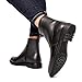 Men's Leather Chelsea Dress Boots - Side Zip Fashion Casual Slip On Cap Toe Ankle Boot for Men, Black Grey, Size 10.5