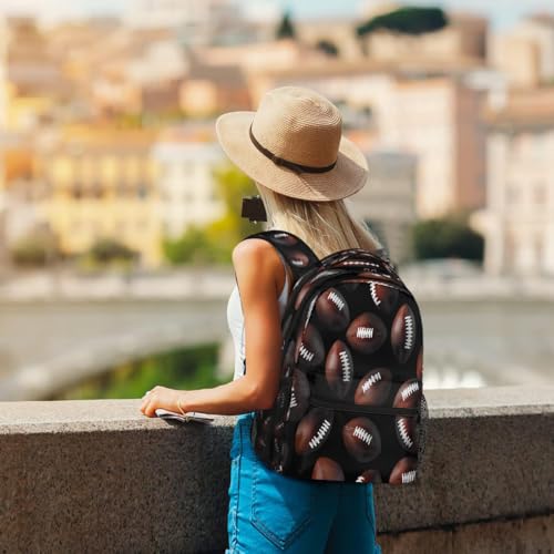 American Football Sport Pattern Kids Backpack, Lightweight School Bookbag Large Capacity Laptop Backpack Water Resistant Daypack Shoulder Bag for Teenager Boys Girls4