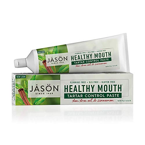 Jason Healthy Mouth Tartar Control Fluoride-Free Paste, Tea Tree Oil & Cinnamon, 4.2 Oz (Packaging May Vary)