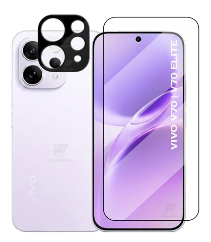 Image of [1+1 Tempered Glass for Vivo V70 | Vivo V70 Elite 5G with Camera Lens Protector Edges to Edge Screen Glass Protector 9H Hardness - (Pack of 2)