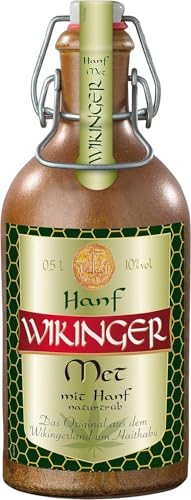 Hanf Wikinger Met | 1 x 500 ml | im Tonkrug | Honigwein aus der historischen Ursprungsregion in Norddeutschland | Hanf Met | Das Original