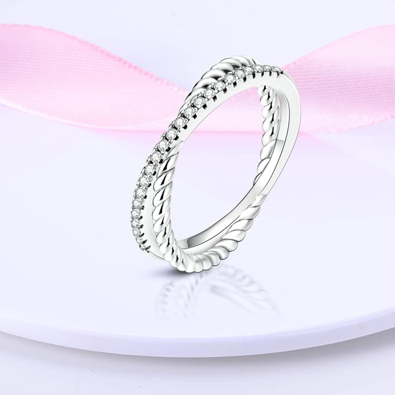 PARCOM S925 Sterling Silver Rings for Women, Vintage S925 Sterling Silver Rings For Women and Men,Great Choice for Mother's Valentine's Christmas Day Birthday Party Fashion Jewelry - Image 3