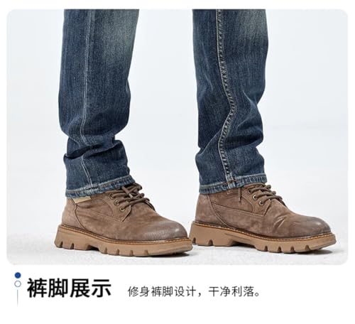 Men's Vintage Distressed Washed Jeans Classic Loose Straight Jeans3