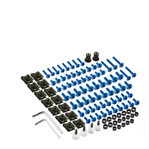 オートバイ用ボルト FOR GSXR600 GSXR750 GSXR1000 K1 K2 K3 K4 K5 K6 K7 K8 K9 155PCS オートバイフェアリングボルトキット(青)