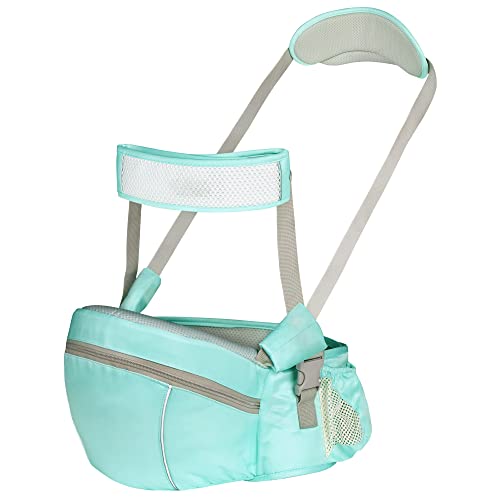 Image of AGUDAN Baby Hip Seat Carrier, Ergonomic Waist Stool with Adjustable Strap Pocket Soft Base for Child Infant (Light Blue)