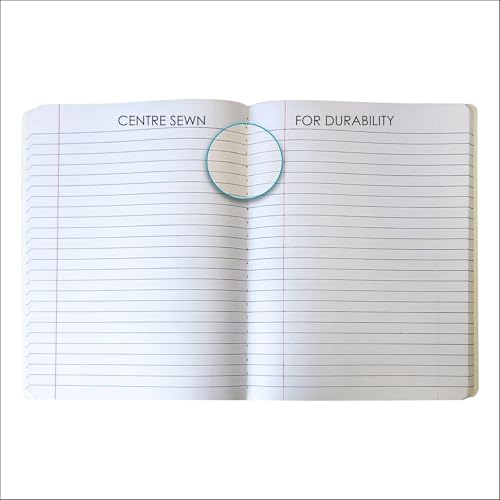 Cahier de composition grand format à larges lignes avec couverture rigide