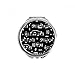 White Music Notes Bar Black Hand Compact Mirror Round Portable Pocket Glass