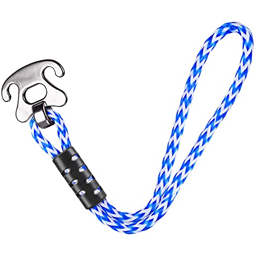 Seleware Boat Tow Rope Quick Connector, Heavy Duty Towable Quick Connector, Tow Rope For Tubing With Stainless Steel Anchor Connector, Boat Water Sport Skiing Rope Line Attachment (Blue-White, 18Inch) #TOP18