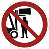 Dreifke® Aufkleber (Folie) "Aufenthalt unter der Last verboten", Ø5cm, Folie selbstklebend, 10 Stück, Praxisbewährtes Gebotszeichen