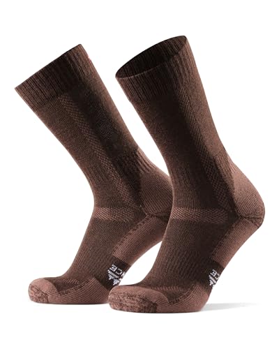 DANISH ENDURANCE Outdoor Walking Socks in Merino Wool, Hiking Unisex, Oak Brown, 6-8