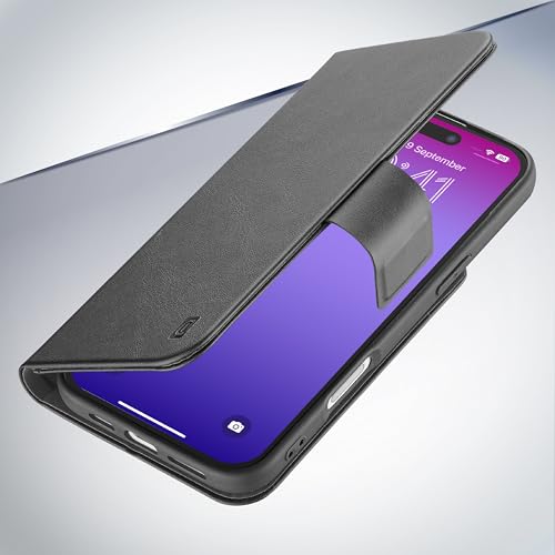 Protection antibactérienne iPhone 17 Pro Max avec l'étui cuir Cellularline Book Agenda