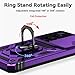 for Samsung Galaxy S24 Case with Camera Lens Cover HD Screen Protector, Dual Layer Military-Grade Drop Tested Magnetic Ring Holder Kickstand Protective Phone Case for Samsung Galaxy S24 (Purple)
