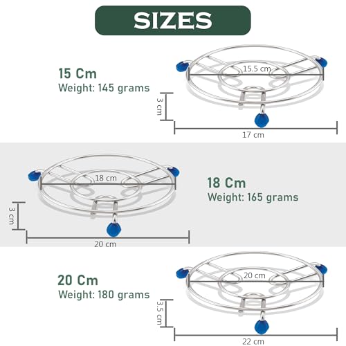 Image of Unify 3 Pieces Stainless Steel Trivets Hot Pot Mat Stand for Kitchen Utensil Vessel Holder /Dining Table /Cooker Ring /Pan Stand /Cooling Steaming Rack Stand /Round Pads Holder Cookware Fit (Size-6,7, 8)