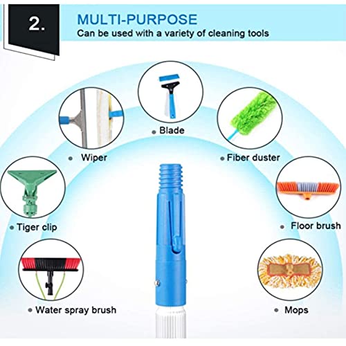 Kit De Pértiga con Suministro De Agua, Pértiga De Limpieza para Paneles Solares, Equipo De Limpieza De Ventanas, Altura Ajustable Y Cepillo De Limpieza De 35 Cm, 12,18FT/5.4M
