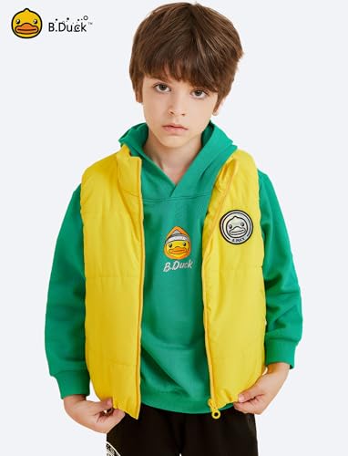 B.Duck Unisex Boys Girls Puffer Jacket Trenchcoat Cute Yellow Duck Quilted Winter Coat Puffy Vest for Toddler Kids 3-12 Years2