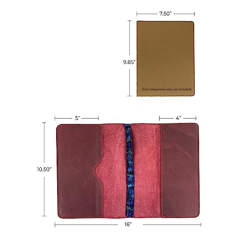 Image of Hide & Drink, Journal Cover Compatible with Moleskine XL (7.5 x 9.75 in) with Strap, Refillable Case, Personal Planner, Full Grain Leather, Handmade Office & Work Essentials, Sangria