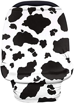 JEOCODY Cow Print Baby Car Seat Carseat Canopy Covers Personalised Nursing Privacy Protection Multi-Use Breastfeeding Shawl