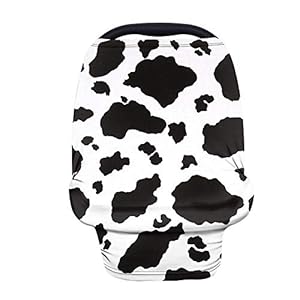 JEOCODY Cow Print Baby Car Seat Carseat Canopy Covers Personalised Nursing Privacy Protection Multi-Use Breastfeeding Shawl