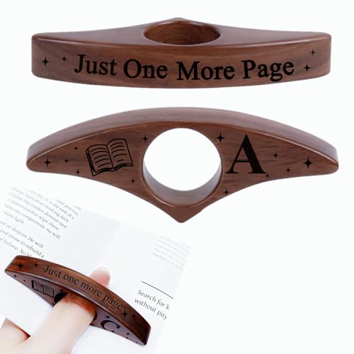 Personalized Book Page Holder with 26 Letters Custom Finger Book Opener Thumb Bookmark with Initials for Women Men Reading Accessories Gifts for Readers Book Lovers (Dark Color-01 Letter A)