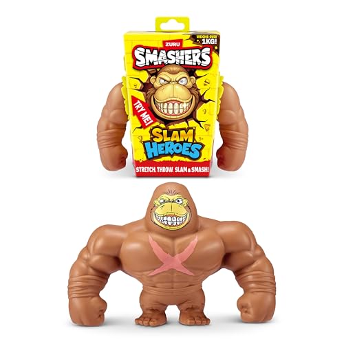 Smashers Slam Heroes de ZURU, Gorila de Juguete Estirable para niños (Brown Gorilla)