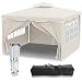 Produktbild Devoko FaltPavillon 3x3m Wasserdicht Stabil Winterfest Gartenpavillon mit 4xSeitenwand Wetterfest UV-Schutz 50+ Vorzelt Höhenverstellbarer Camping Zelt Partyzelt, Dunkelgrau