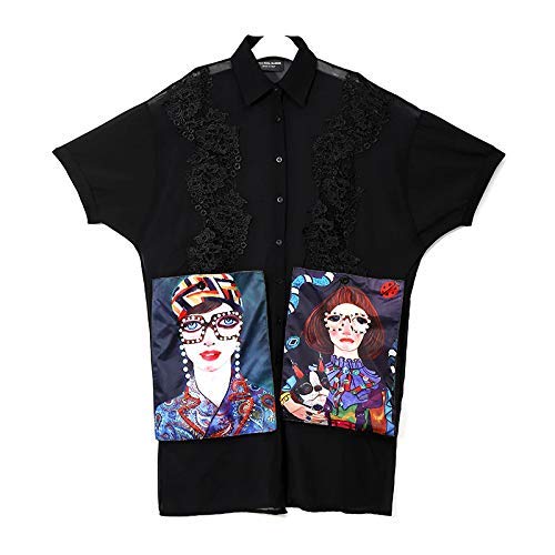 Stella Marina Collezione Women Black Casual Chiffon Shirts, Ladies Midi Party Club Dress, Floral Dress