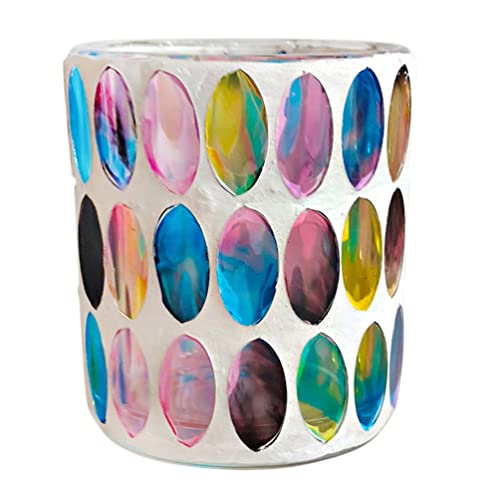 Uonlytech Votive Glass Candle Holder, Rainbow Mosaic Glass Candle Holder Tealight Holder Tea Light Cup Centerpiece For Home Wedding Party #TOP5