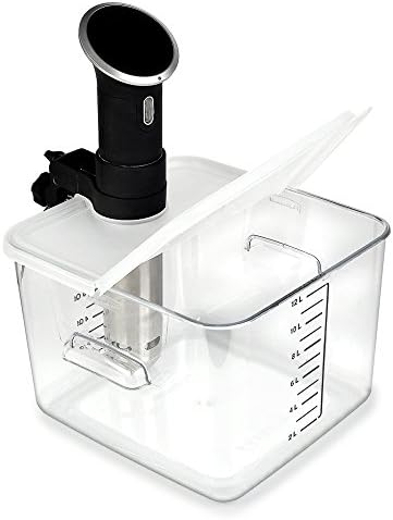 EVERIE Collapsible Hinge Sous Vide Container Lid Compatible with Anova Cookers and 12,18,22 Quart Rubbermaid Container, Comes with Baking Mat (Side Mount)
