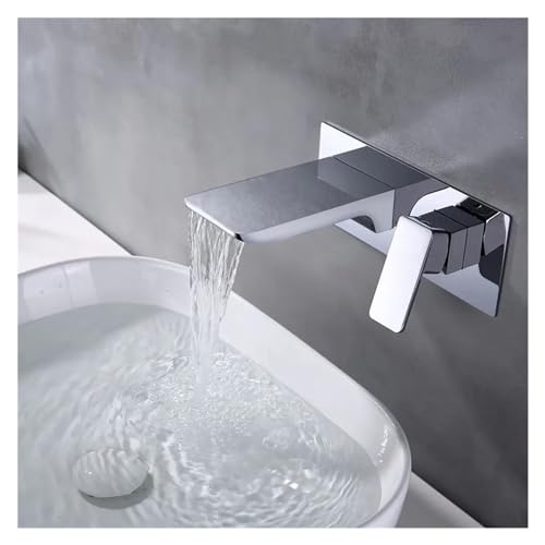 Grifo de fregadero de pared en cobre puro con diseño oculto total 7