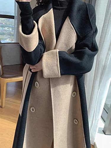 Amazon.co.jp: 女性用カシミヤコート秋冬カシミヤスーツカラーダブル