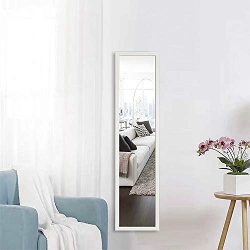 Fanyushow 47X12 Inch Long , Full Body,Full Length Wall Mirror For Bedroom Bathroom Living Room,White #TOP5