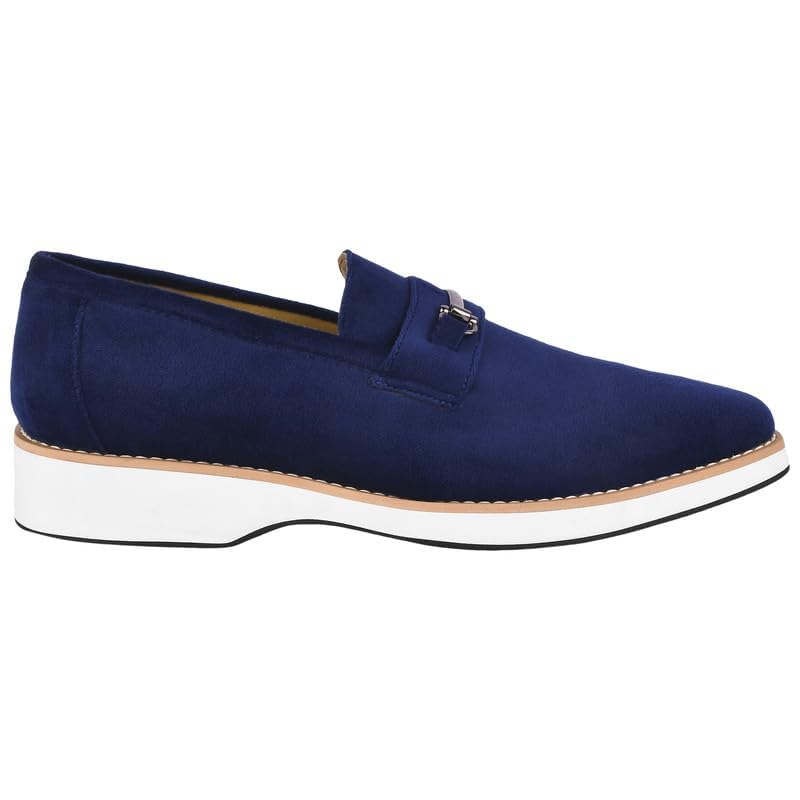 Image of LIBERTYZENO Mens Tuxedo Canvas Textile and Suede Leather Noble Loafers and Slip On Wedding Party Shoes for Easter Gift