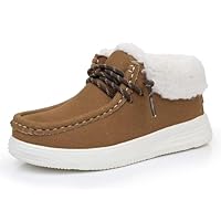 Apakowa Toddler Boys Girls Winter Boots Shoes Lightweight Warm Winter Slip-On Moccasin Boots with Faux Fur (Toddler/Little Kid/Big Kid)