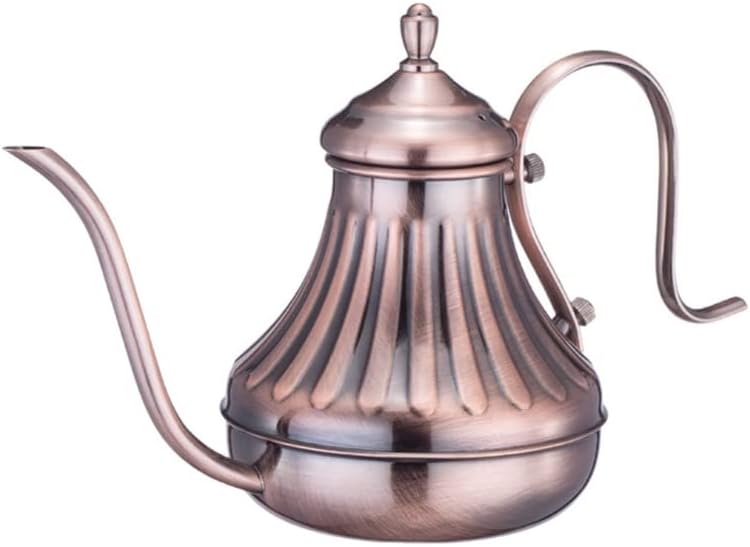 Coffee Press Bronze Coffee Over Drip Pot Fine Mouth Coffee Pot Long Gooseneck Spout Bronze 304 Stainless Steel DIY Coffe Maker Teapot Pots(2)