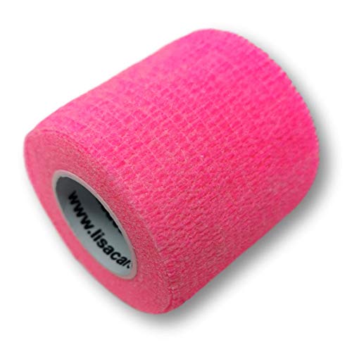 LisaCare, cohesive bandage, fixation bandage, self-adhesive, elastic, 5 cm wide, for human and animals, for sport riding