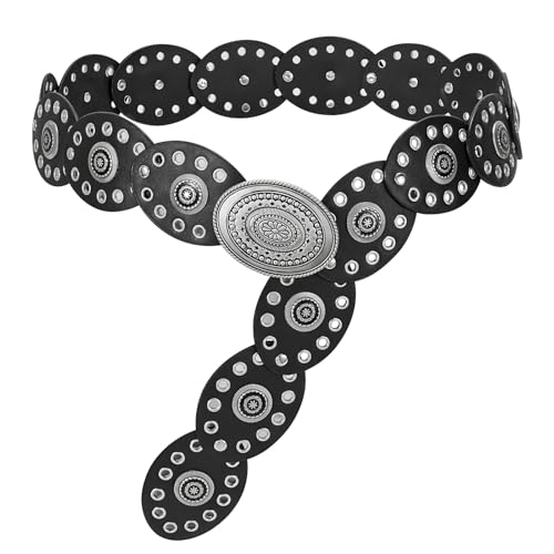 Ceinture Western à disques creux LEACOOLKEY pour robe style Boho et Country