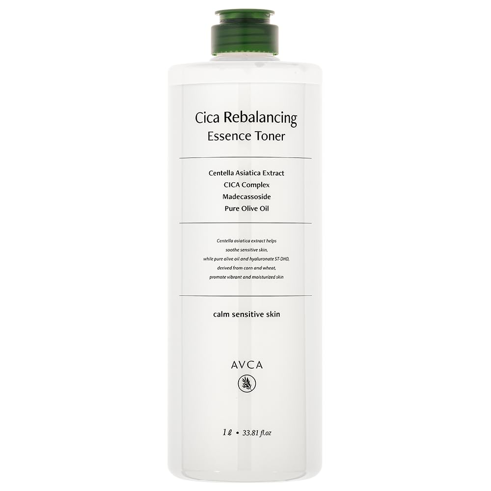 AVCA CICA Rebalancing Essence Facial Toner - Korean Toner with Centella Asiatica for Hydrating & Soothing, ph5.5 Trouble Care, Korean Skin Care (1L/
