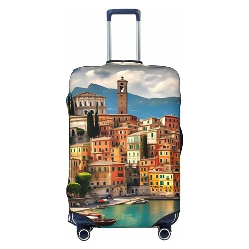 Housse valise anti-rayures noire EdWal protection bagage motif italien M
