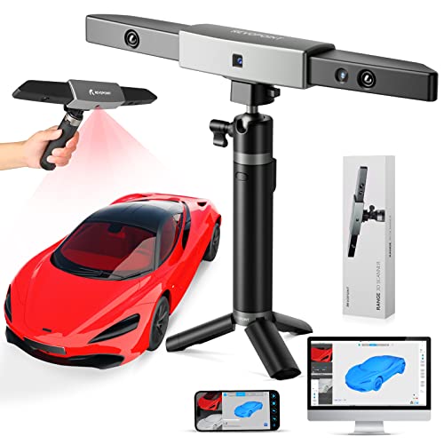 Revopoint Range Scanner 3D, prÃ©cision numÃ©risation 0,1 mm, Vitesse de numÃ©risation 18 fps, 360 mm x 650 mm Zone de numÃ©risation Unique, Scanner 3D pour Gros Objets, ingÃ©nierie inversÃ©e, imprimante 3D