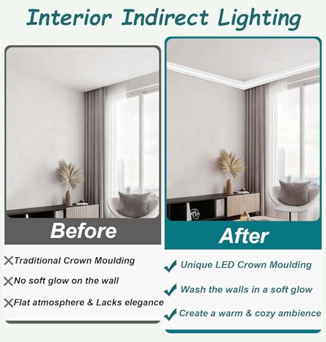 Moulure décorative de plafond et corniche LED pour éclairage indirect - 3