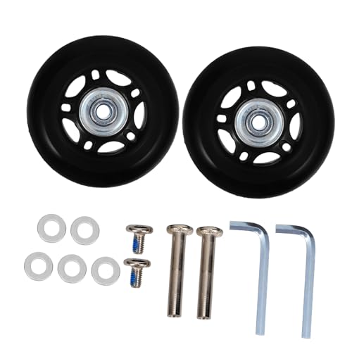 LOORGVEL 2個 ラバー製スーツケース交換用ホイール 耐摩耗アルミ合製 軽量転式キャスター 静音設計 トラベルバッグ修理部品