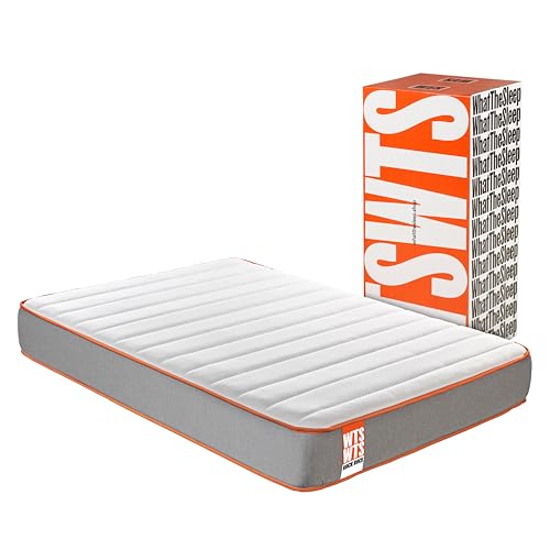 What The Sleep I Colchón sostenible Premium viscoelástico Soja Natural y HR, 26cm I Modelo Rock I 135x190 I Gris I Firmeza Alta, Confort Total I Transpirabilidad Alta I Protección higiénica