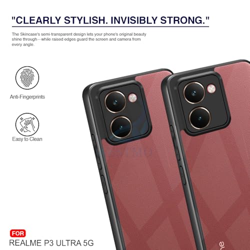 Image of AESTMO Realme P3 Ultra 5G Back Cover | 360 Protection | Crystal Clear Hard Back Transparent | Bumper Case for Nothing Realme P3 Ultra 5G (PC+TPU, Black Bumper)