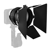Amaran Mini Fresnel with Mini Barn Doors Bowens Mount Attachment Designed for Halo 100x 200x,Ray 60c & 120c, and Other Bowens Mount Led Video Light (Small)